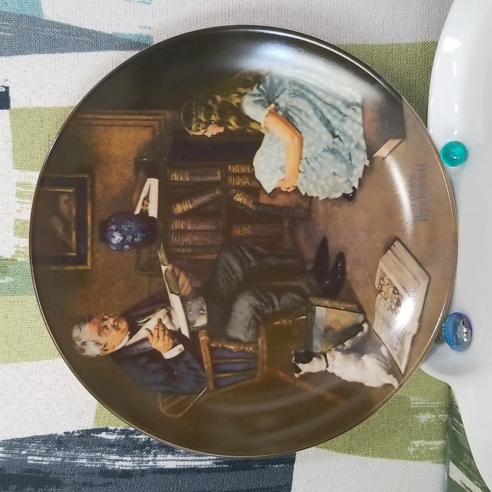 P1c - Knowles Norman Rockwell Plate "The Storyteller" 1984 LE Collector's Plate